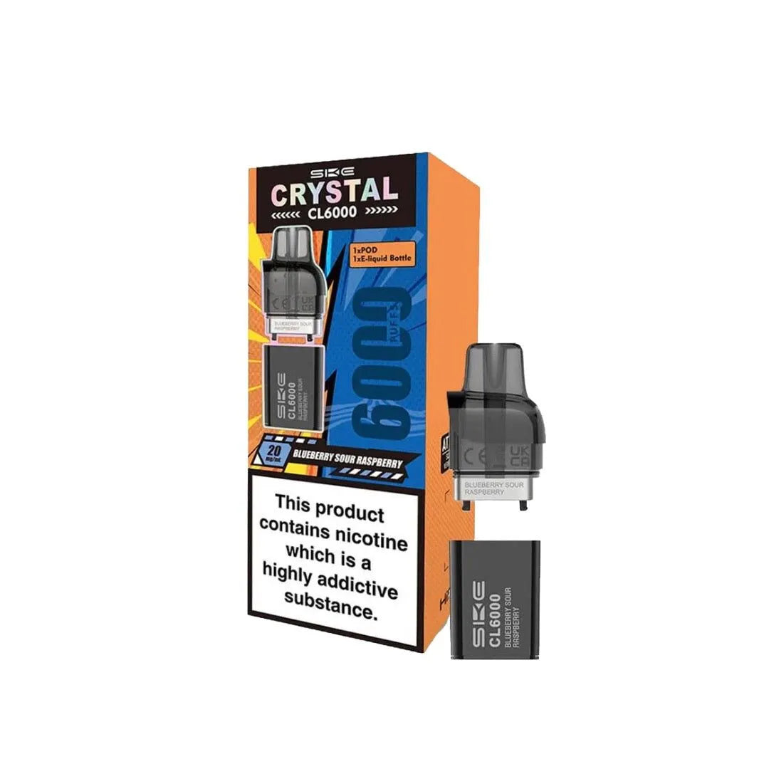 Blueberry Sour Raspberry Crystal CL6000 Refill Pod - 4 Pack  eJuicey &  Wholesale Coils