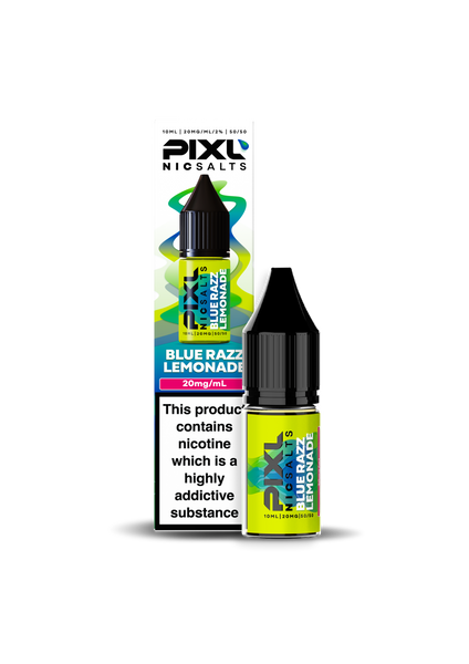 Blue Razz Lemonade PIXL Nicotine Salts in 10mg or 20mg strengths and available in packs of 5 or 10 bottles