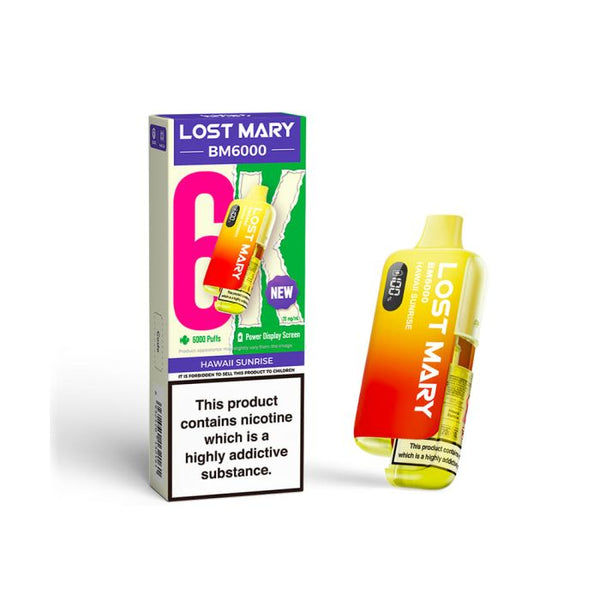 LOST MARY BM6000 HAWAII SUNRISE 6K KIT 5 OR 10 PACKS
