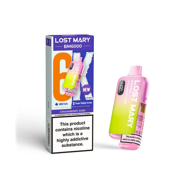 LOST MARY BM6000 STRAWBERRY KIWI 5 OR 10 PACKS