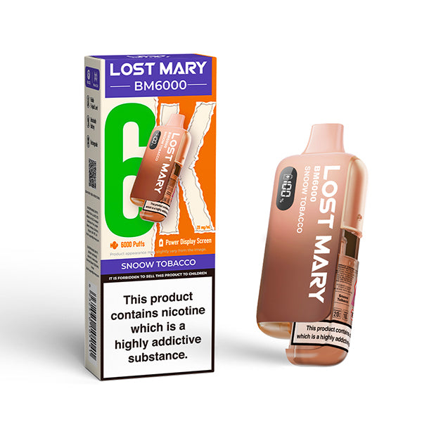 SNOOW TOBACCO LOST MARY BM6000 6K BIG PUFF - 5 OR 10 PACKS