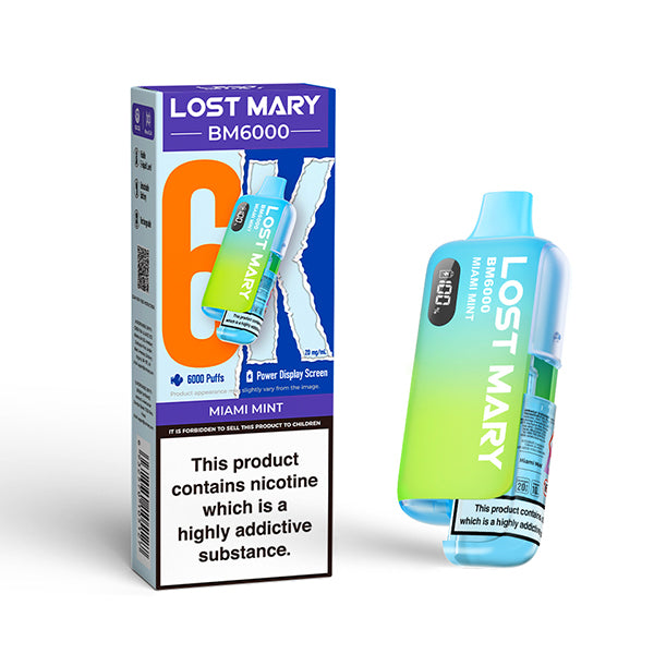 Miami Mint Lost Mary BM6000 Big Puff - 6000 Puffs | 5 or 10 Packs eJuicey & Wholesale Coils Miami Mint Lost Mary BM6000 Big Puff - 6000 Puffs | 5 or 10 Packs eJuicey & Wholesale Coils