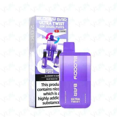 Bloody Bar 20k Ultra Twist - Blueberry B-Gum & Blue Razz Ice Flavour