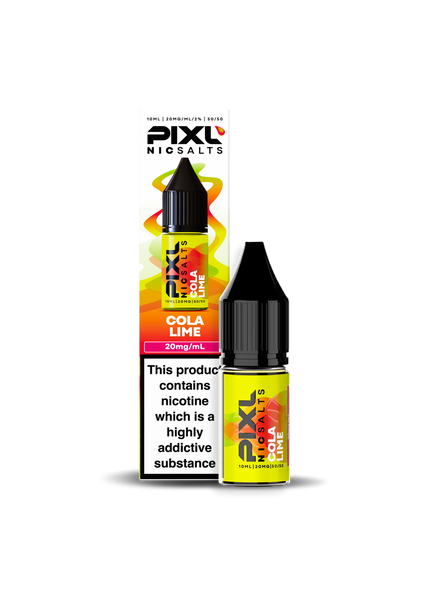 Cola Lime PIXL Nicotine Salts in 10mg and 20mg strengths - available in packs of 5 or 10 bottles.