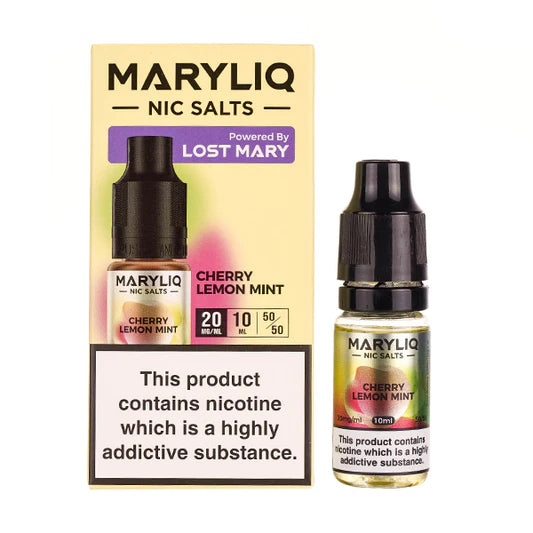 MaryLiq Cherry Lemon Mint Nic Salt Liquid 10ml 10mg & 20mg (10 pk)