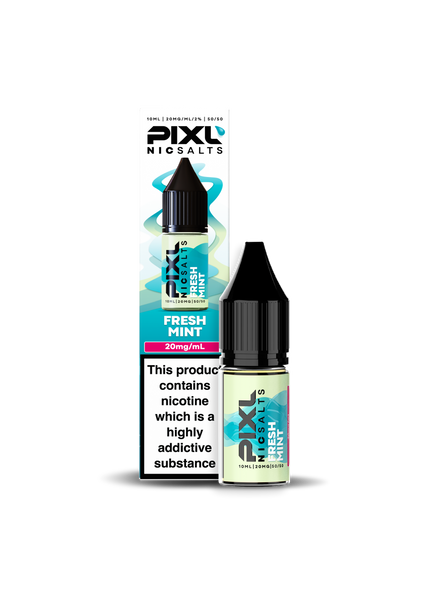 Fresh Mint PIXL Nicotine Salts e-liquid in 10mg and 20mg strengths and available in packs of 5 or 10 bottles.