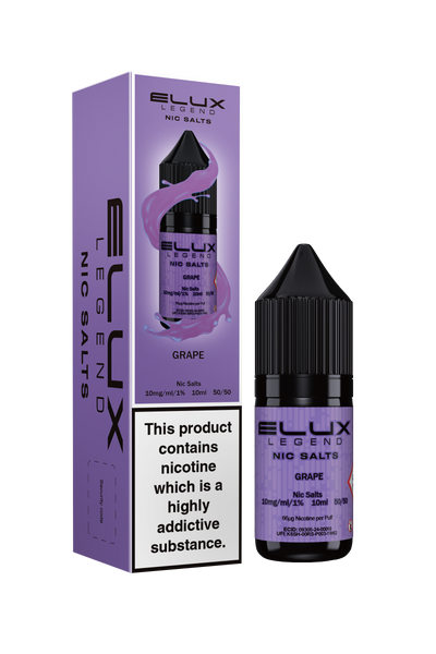 ELUX GRAPE NIC SALT 10MG 20MG E-LIQUID 10 PACK