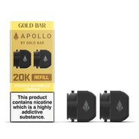 Gold Bar Apollo Refill Pods – 2-Pack | 10 Flavours | Smooth & Satisfying Vaping