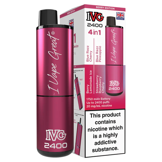 IVG 2400 Berry Edition Rechargeable Disposable Vape Bars (Pack of 3)