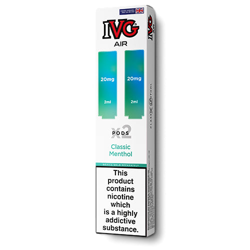 IVG Air Pods Classic Menthol Flavour - 5 packs or 10 packs
