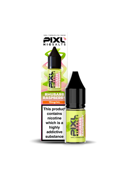 Rhubarb Raspberry PIXL Nic Salt Liquids in 10mg & 20mg - available in 5 or 10 packs.