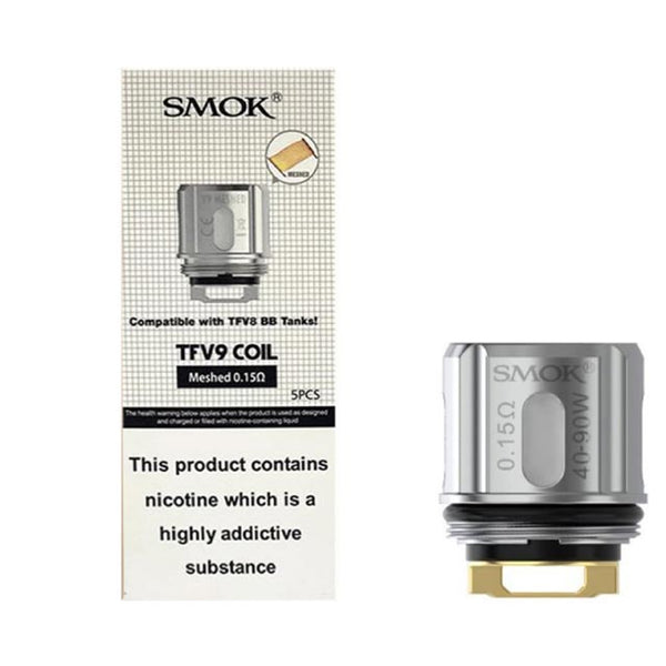 SMOK TFV9 Meshed 0.15 Ohm Coils - Superior Vapour Production & Intense Flavour (5-Pack)