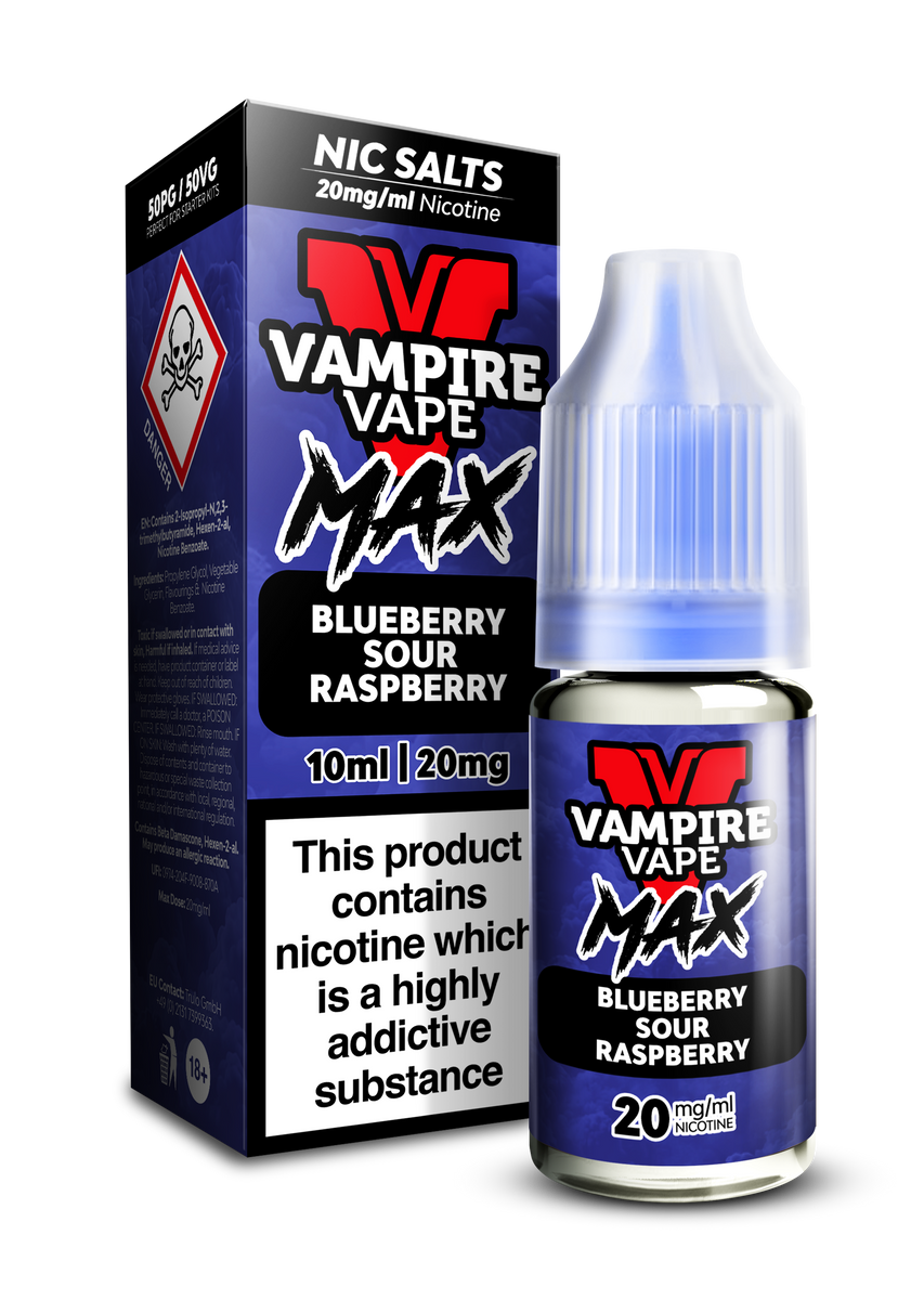 Blueberry Sour Raspberry VV MAX nic salts by Vampire Vape