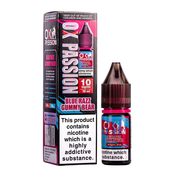 Blue Razz Gummy Ox Passion Nic Salt by OXVA (Pack of 5, 10, or 20) eJuicey & Wholesale Coils Blue Razz Gummy Ox Passion Nic Salt by OXVA (Pack of 5, 10, or 20) eJuicey & Wholesale Coils