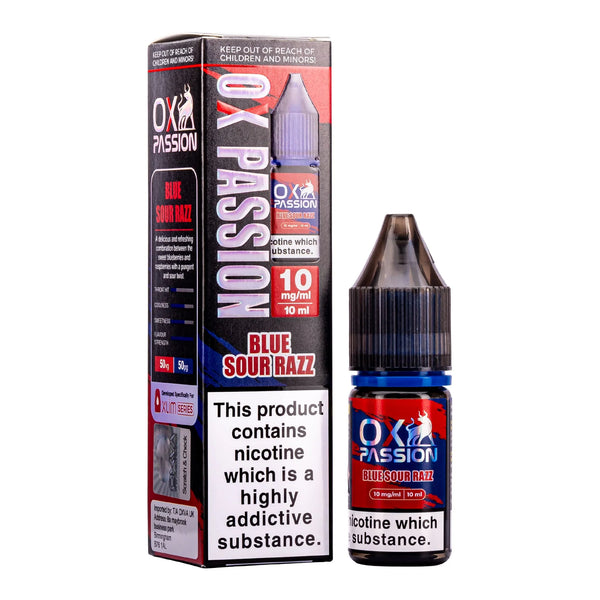 BLUE SOUR RAZZ OX PASSION NIC SALT LIQUID BY OXVA