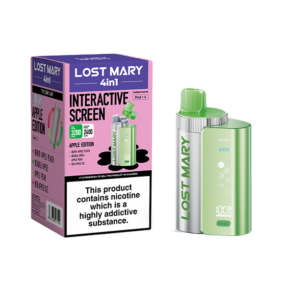 Lost Mary 4-in-1 Vape Kit – Up to 3200 Puffs with 4 Replaceable Pods