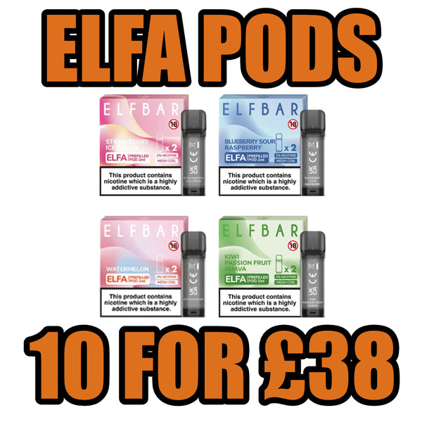 Elfa Bar Pods 10 for 38 eJuicey & Wholesale Coils Elfa Bar Pods 10 for 38 eJuicey & Wholesale Coils